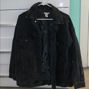 oversized black jean jacket